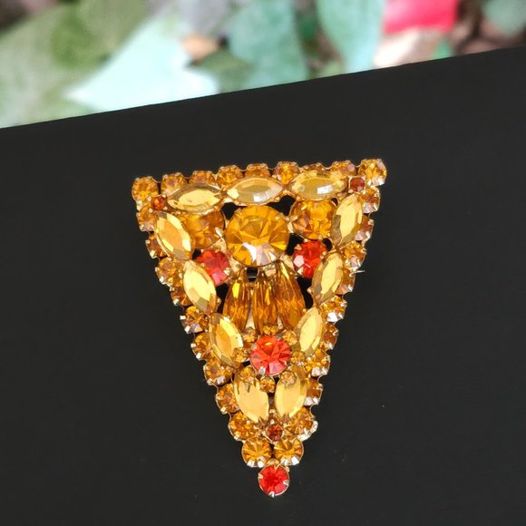 Vintage D&E Juliana Rhinestone Brooch Pin Pendant Book Piece